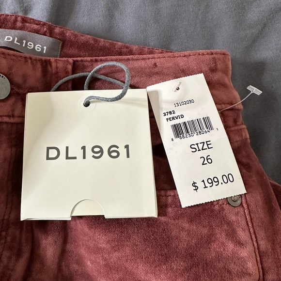 DL1961 MARGAUX Mid-Rise Instasculpt  Ankle Skinny Fervid Velvet Pant Size 26 - Picture 10 of 15
